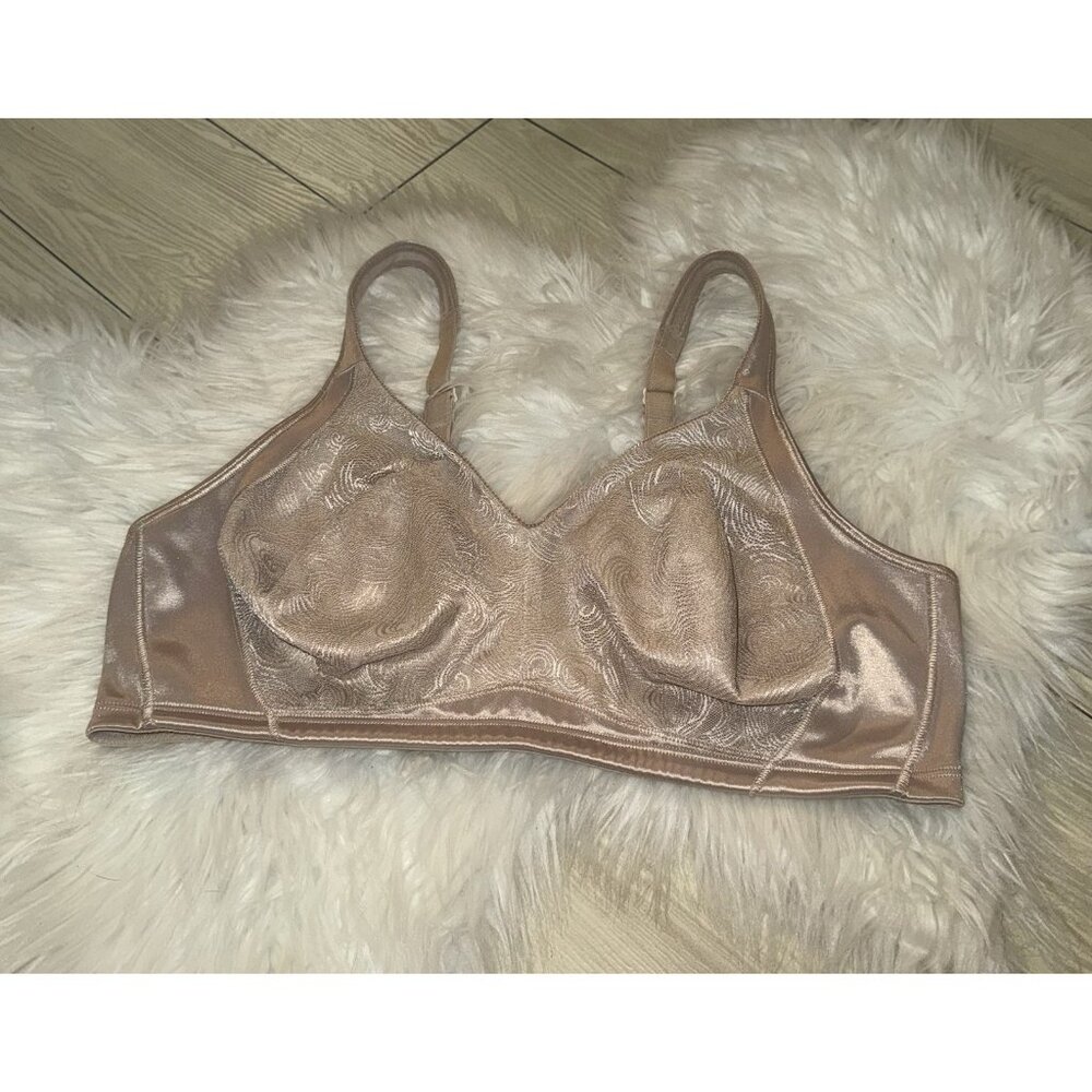 Playtex 18 Hour 4912 Wireless 4 Way Support Lace Unlined Bra Womens 42C Beige
